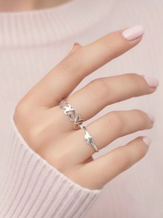 Love Puzzle Silver Rings