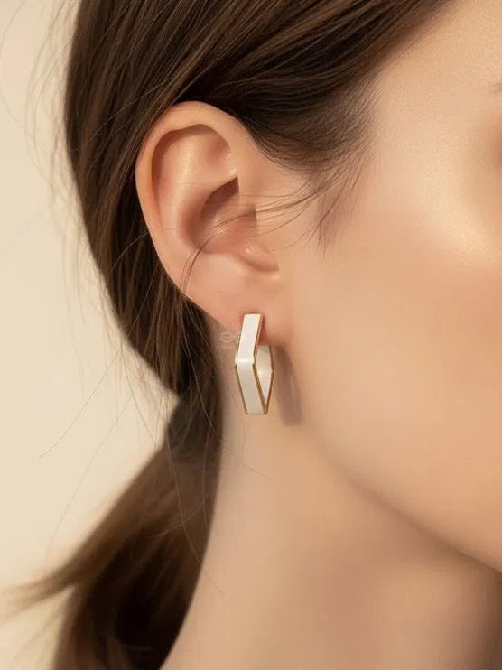 Square Enamelled Earrings