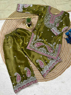 Olive Embroidered Tissue Set