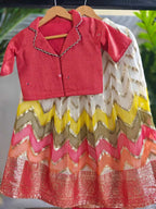 Kids Chevron Multi-Color Lehenga