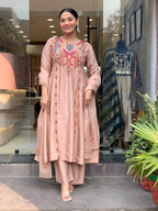 Peach Bloom Kurti Set