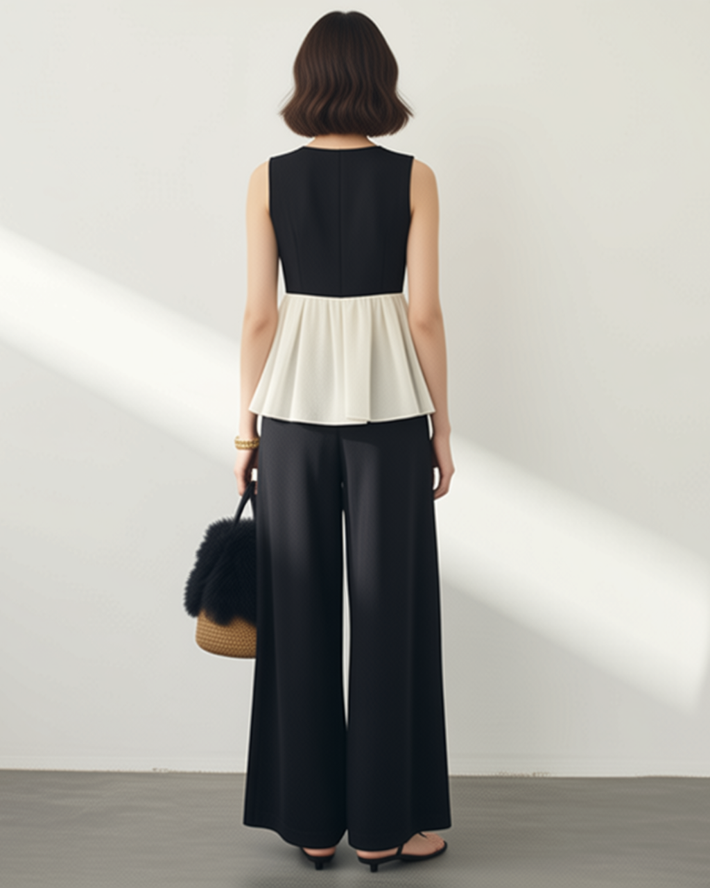 Chici Black Peplum Co-ord Set