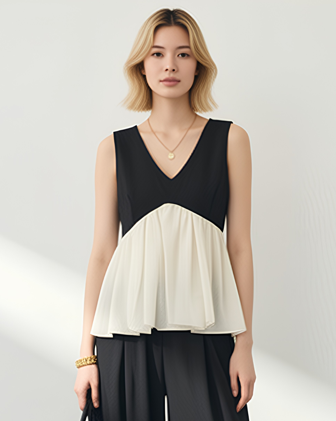 Chici Black Peplum Co-ord Set