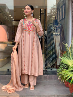 Peach Bloom Kurti Set