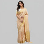 Cream and Gold Saree