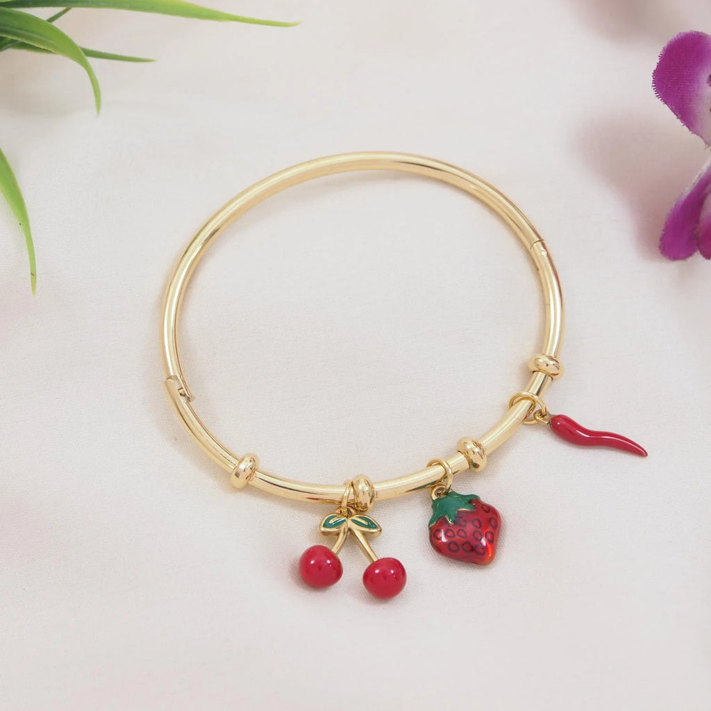 Fruit charm bracelet