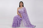 Lilac Breeze Linen Saree