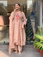 Peach Bloom Kurti Set