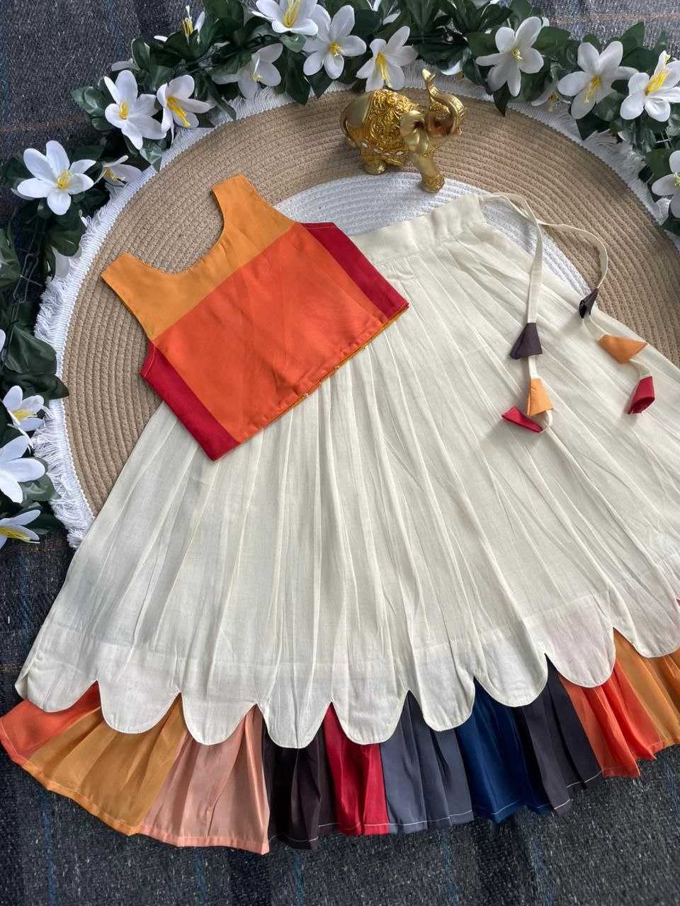 Madras Checks Girls Skirt Set